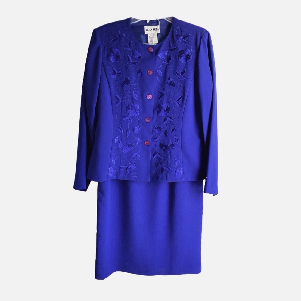 Plaza South Royal Blue Skirt Suit 12